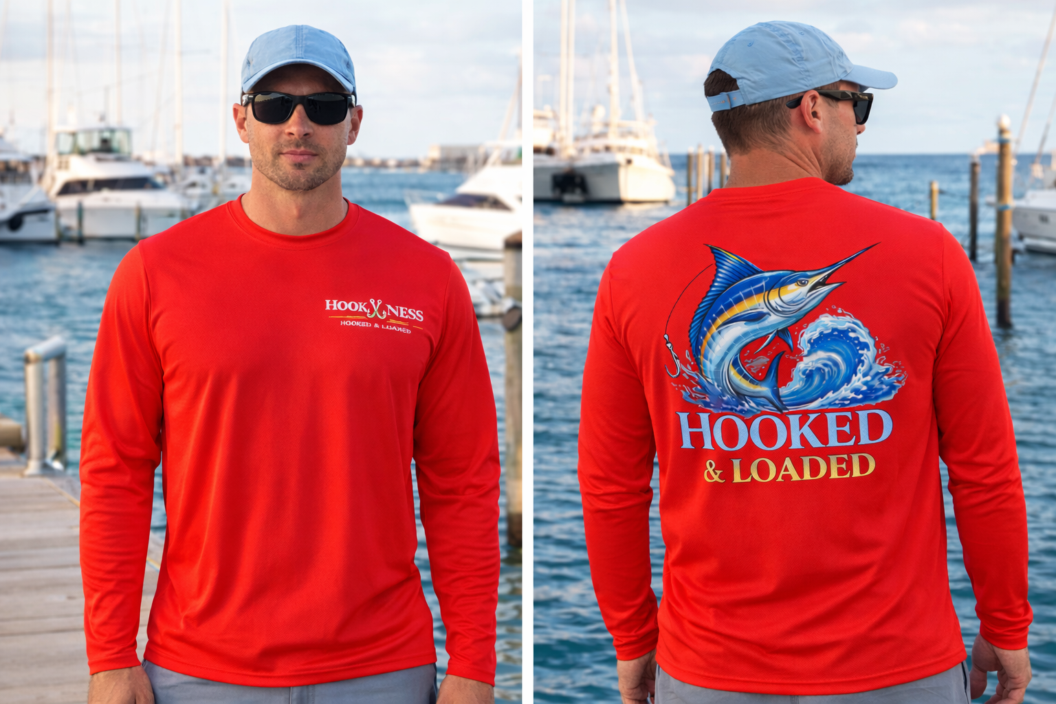HookNess performance marlin graphic shirts